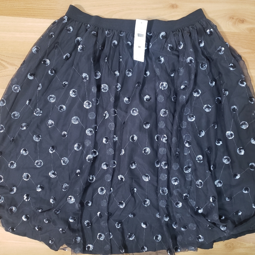 Grey Ann Taylor tulle sequin skirt